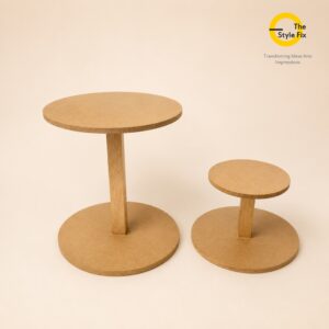 duo wooden pedestal stands