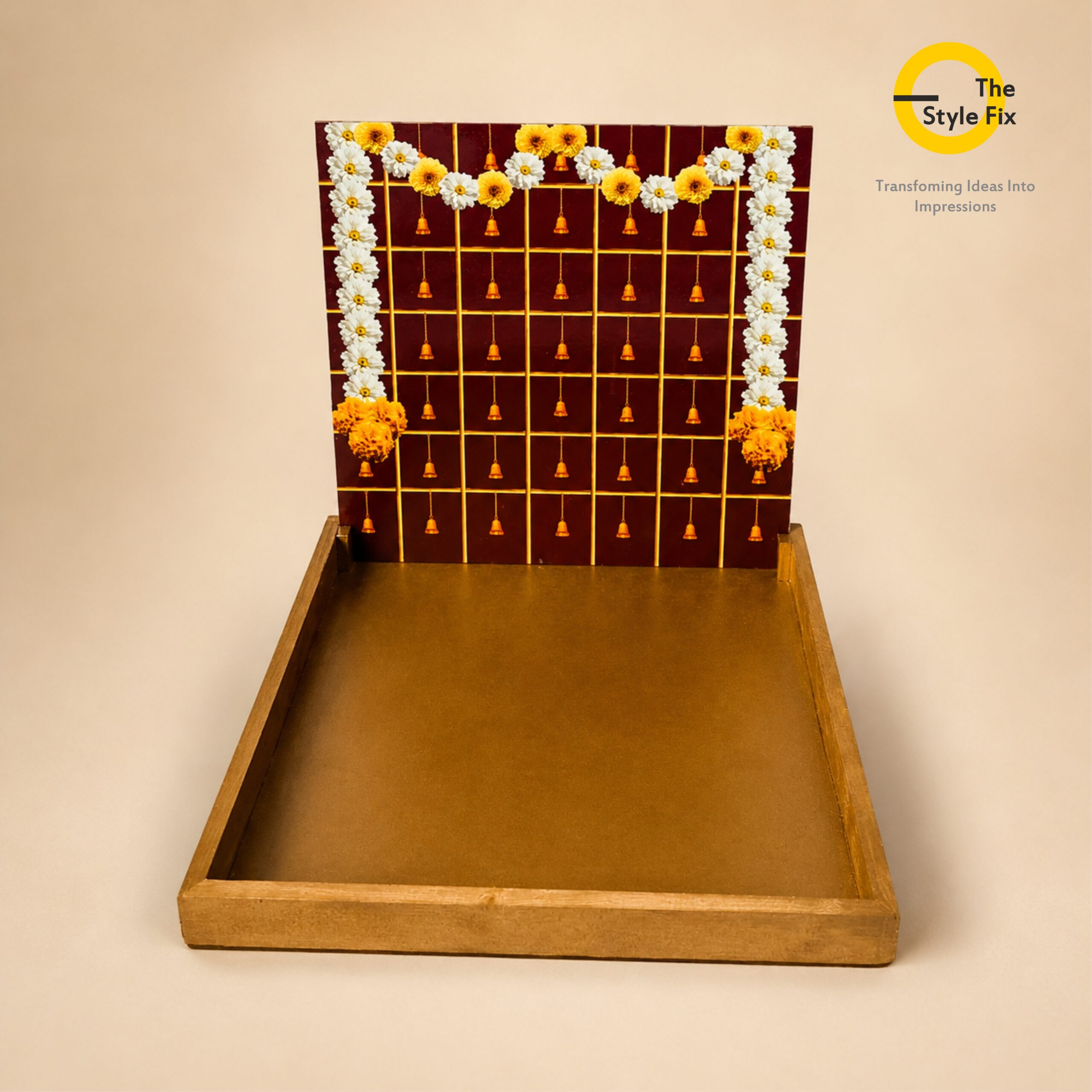 wooden tray with backdrop wooden tray with backdrop