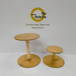 duo wooden pedestal stands