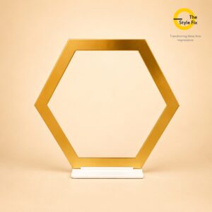 acrylic backdrop pd12 hexagon frame gold