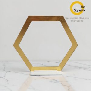 Home acrylic backdrop pd12 hexagon frame gold